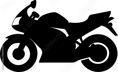 Flat motorbike vector, simple and modern motorcycle icon, isolated.