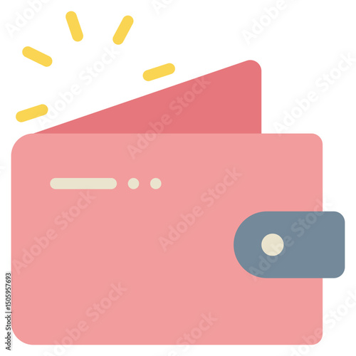 blank empty wallet money flat style icon