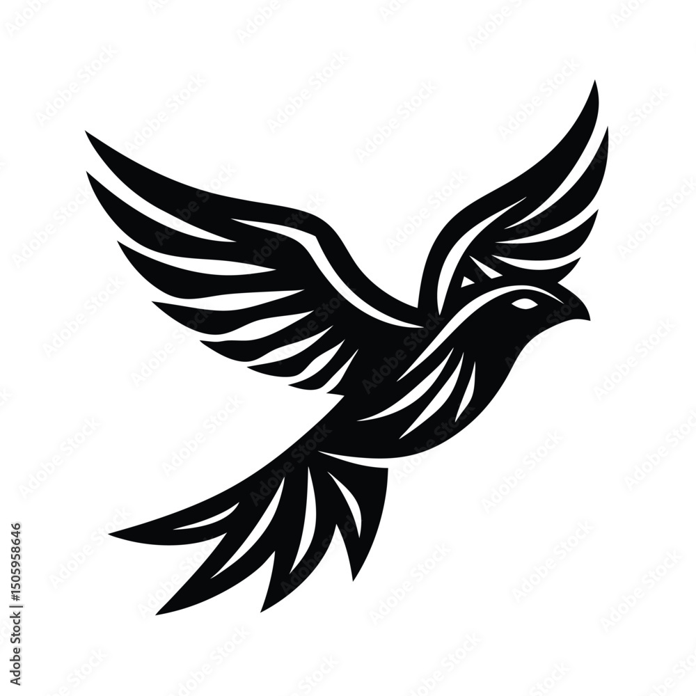 Obraz premium Tribal Bird in Flight Tattoo Design