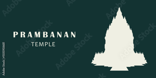 Prambanan Temple Complex, Indonesia: Ancient Hindu Temples, Stylized Illustration of Prambanan, UNESCO World Heritage Site