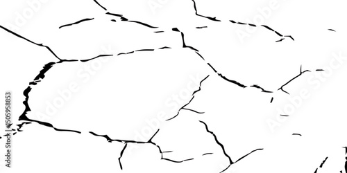 Generate a high-contrast black and white abstract texture that resembles cracked or fractured surfaces, similar to dry, parched earth or old paint chipping. Emphasize irregular lines and broken segmen