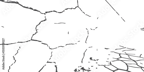 Generate a high-contrast black and white abstract texture that resembles cracked or fractured surfaces, similar to dry, parched earth or old paint chipping. Emphasize irregular lines and broken segmen