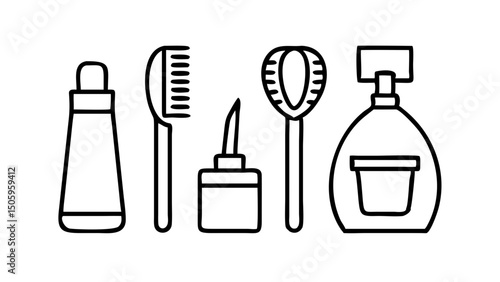 vector set of cosmetic bottles