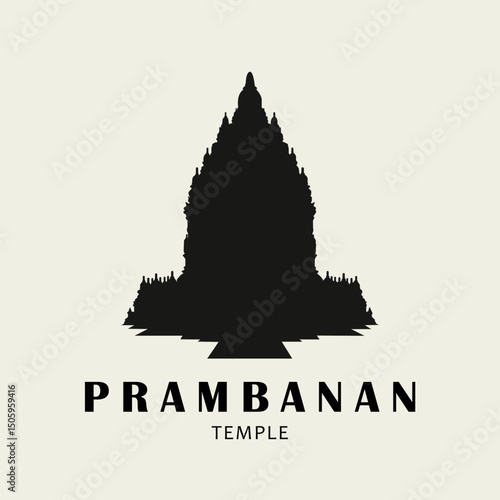 Prambanan Temple: Ancient Hindu Temple Complex, Stylized Illustration of Prambanan Towers and Landscape