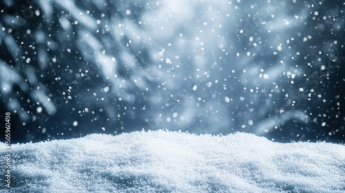 Wallpaper Mural a snow covered ground with trees in the background Torontodigital.ca