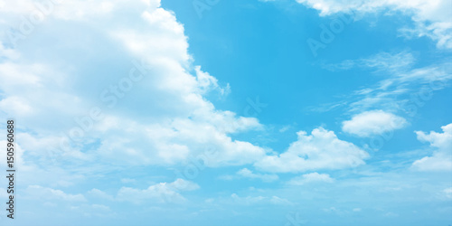 Sunny sky blue light watercolor background. Aquarelle painting brush effect card paper textured canvas cloudy smoke space for text, entertaining card, template. aquamarine color graphics illustration