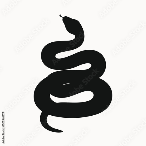 Wallpaper Mural Serpentine Silhouette A Coiled Snake Illustration Torontodigital.ca