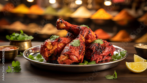 Delicious tandoori chicken legs indian cuisine spices