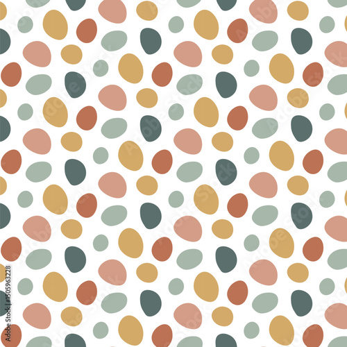 Colorful boho styles seamless polka dots pattern design
