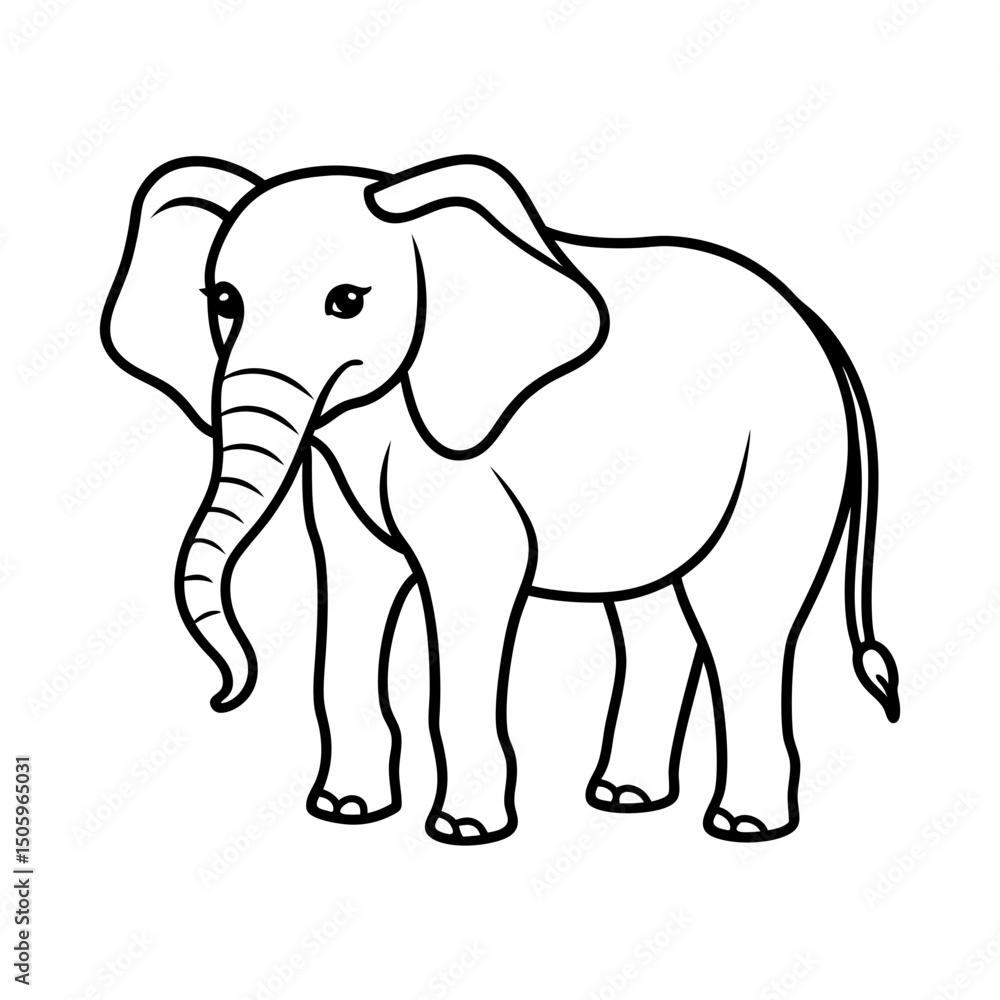 create a beautiful elephant outline vector illustrator create a beautiful elephant outline vector illustrator