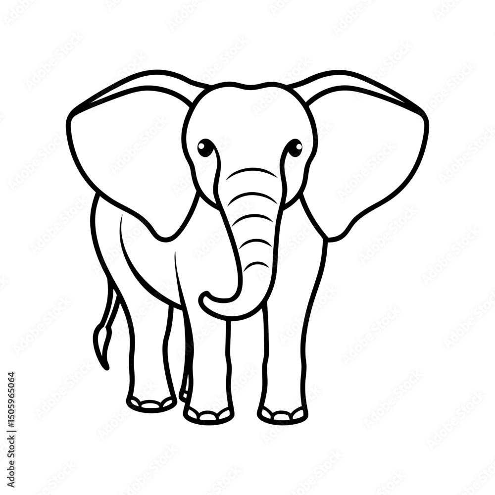 Fototapeta premium create a beautiful elephant outline vector illustrator