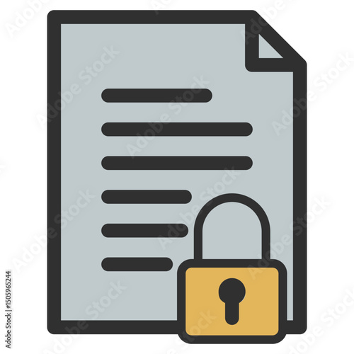 Document paper with padlock icon in the concept of document security, privacy and confidential.