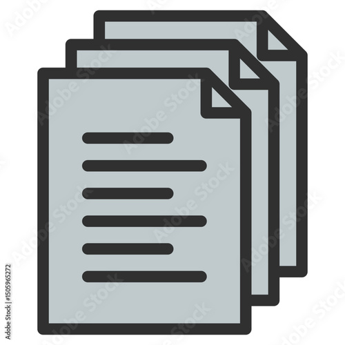 Stacked of multiple pages of document icon in concept of