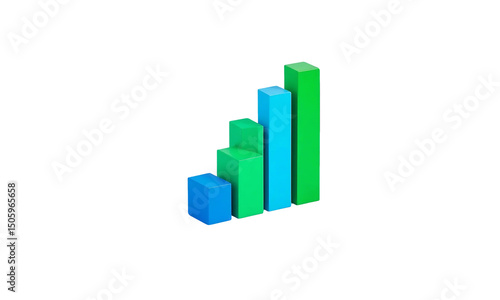 Free Download 3D Rendered Bar Chart Showing Growth and Progress business graph on transparent background - GFXLoad