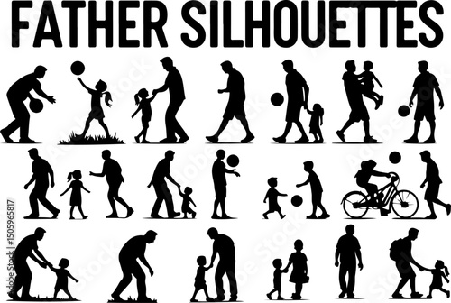  Gentleman's  Accessories Silhouettes  Father's day vector element 