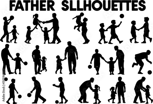  Gentleman's  Accessories Silhouettes  Father's day vector element 
