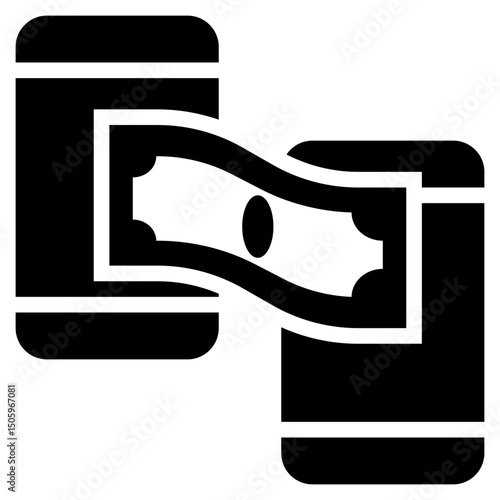 transaction money account mobile banking solid glyph icon