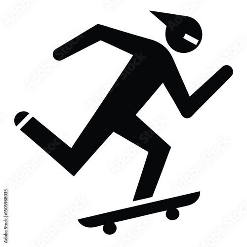 Vector illustration of a running man silhouette, a speedy athlete icon and fitness symbol