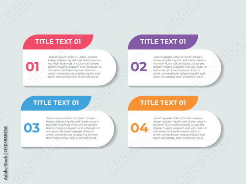 4 steps data infographics square tab paper index template. Vector illustration abstract background.