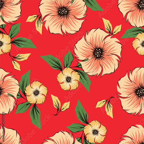 vintage floral seamless pattern. Rich with nostalgia and classic elegance, this pattern evokes the charm of a bygone era for print and textile