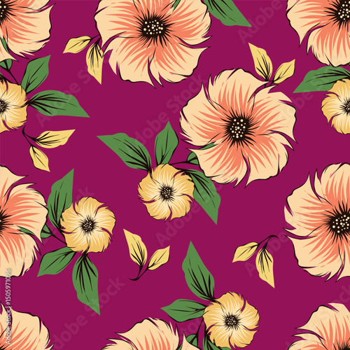 vintage floral seamless pattern. Rich with nostalgia and classic elegance, this pattern evokes the charm of a bygone era for print and textile