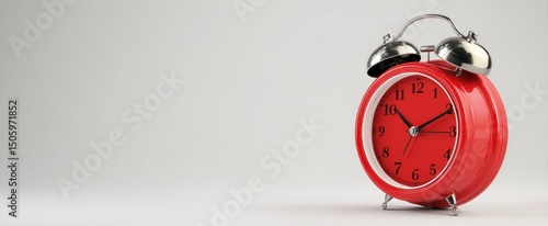 The Vintage Red Alarm Clock Signifying Time and Punctuality in Daily Life