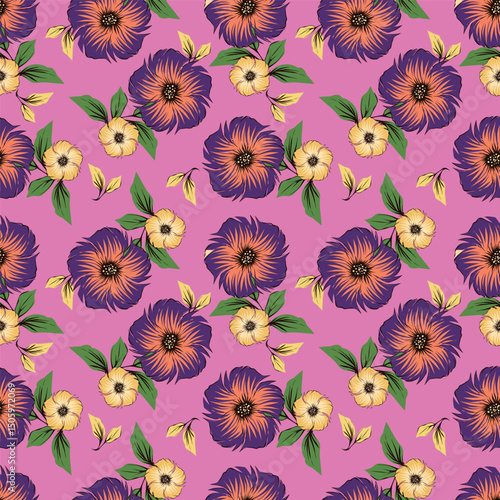 vintage floral seamless pattern. Rich with nostalgia and classic elegance, this pattern evokes the charm of a bygone era for print and textile