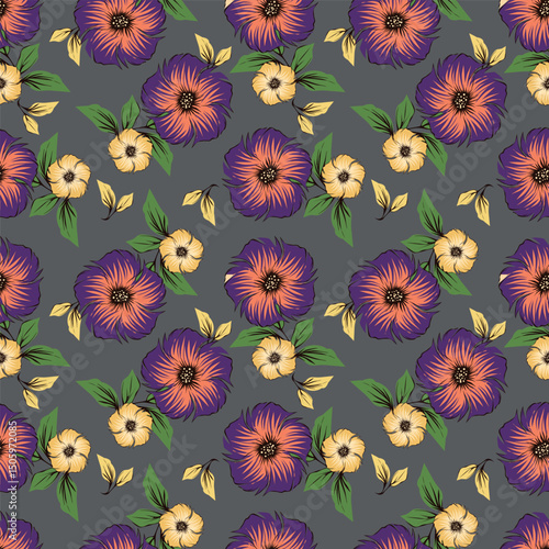 vintage floral seamless pattern. Rich with nostalgia and classic elegance, this pattern evokes the charm of a bygone era for print and textile