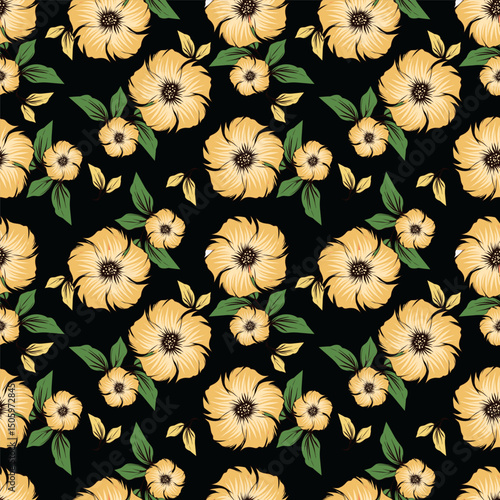 vintage floral seamless pattern. Rich with nostalgia and classic elegance, this pattern evokes the charm of a bygone era for print and textile