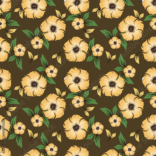 vintage floral seamless pattern. Rich with nostalgia and classic elegance, this pattern evokes the charm of a bygone era for print and textile