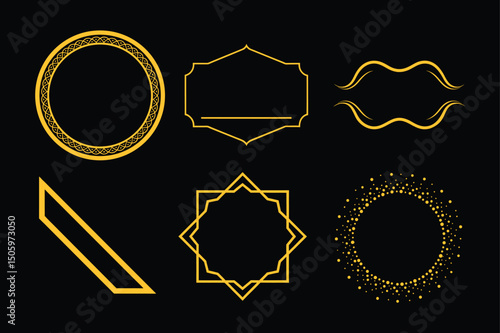 Abstract Gold Border Modern and Minimal Style Frame Design