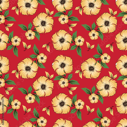 vintage floral seamless pattern. Rich with nostalgia and classic elegance, this pattern evokes the charm of a bygone era for print and textile