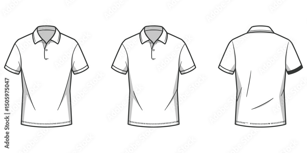 Naklejka premium Golf Polo Shirt Vector Template – Sport Wear Design Mockup