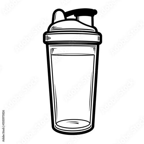Pre-workout drink shaker with nutrition label, clarity and precision