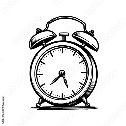Ringing alarm clock in morning light, waking up dawn energy