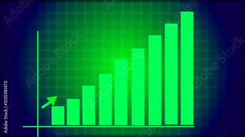 Wallpaper Mural The video is a clean, modern 3D vector illustration symbolizing business growth. The bars ascend from left to right, highlighted by a bold upward arrow indicating positive progress, Torontodigital.ca