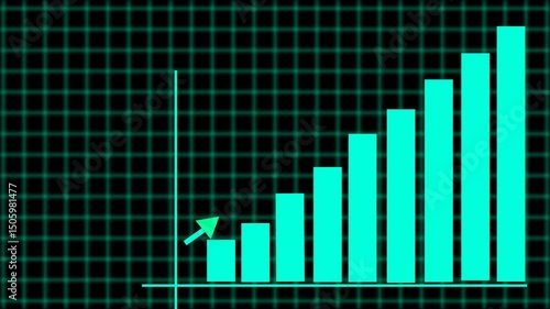 Wallpaper Mural The video is a clean, modern 3D vector illustration symbolizing business growth. The bars ascend from left to right, highlighted by a bold upward arrow indicating positive progress, Torontodigital.ca