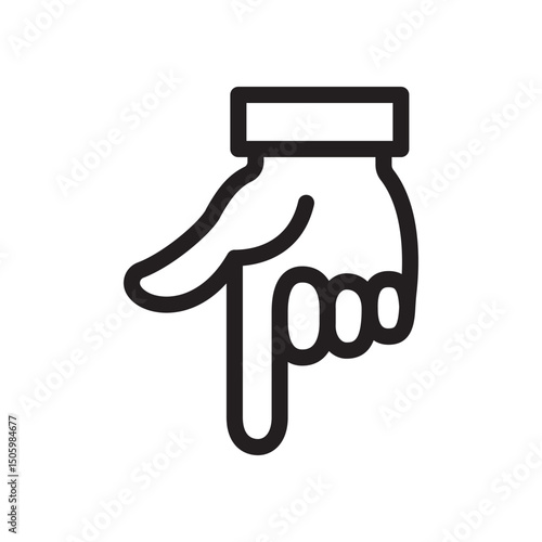 Gestures Of Human Hands, Pointing Towards The Down Icon In Trendy Design Vector Eps 10
