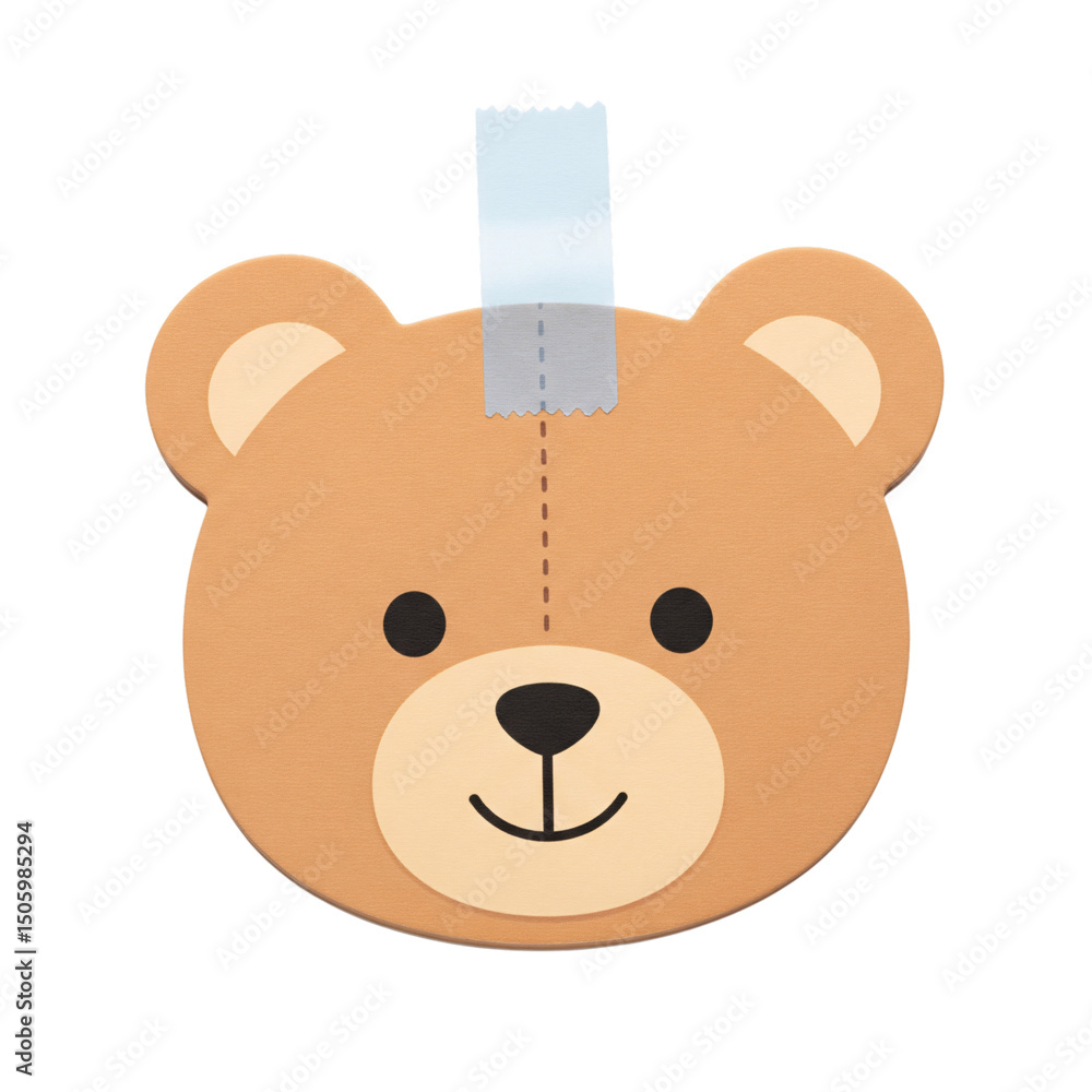 Fototapeta premium Paper Teddy Bear with Adhesive Tape