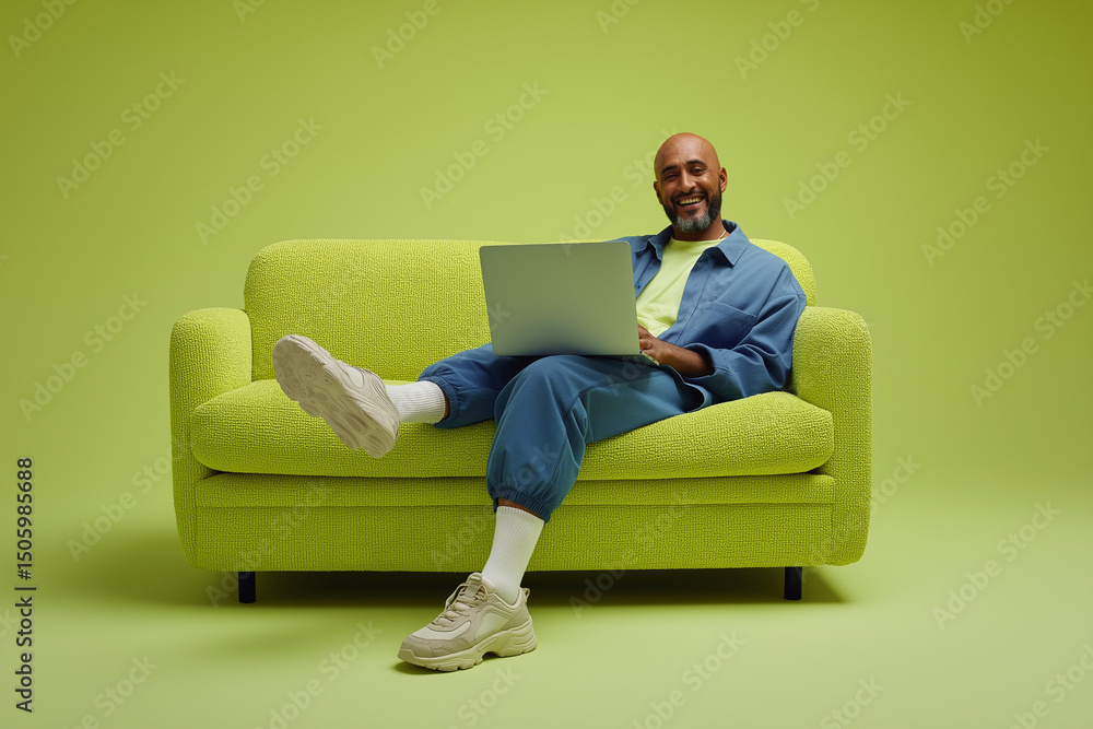 lifestyle a man who works comfortable in his home office on his laptop lifestyle a man who works comfortable in his home office on his laptop