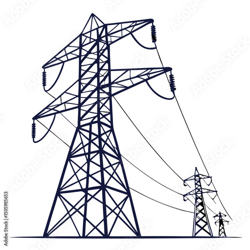 electrical energy tower icon Outline vector sign