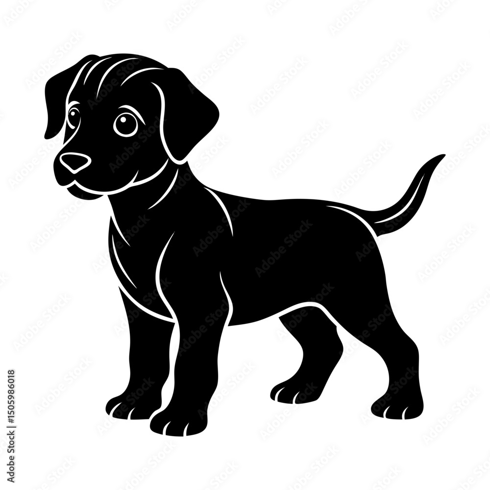 Fototapeta premium Puppy Silhouette vector