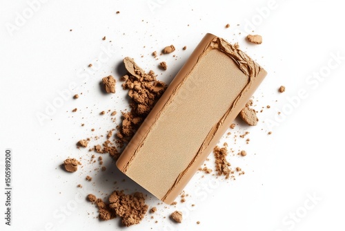 Makeup Tool Laying on a Surface Beside Spilled Foundation and Powder in Warm ...