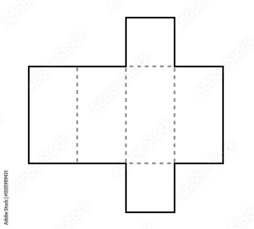 Rectangular Parallelepiped Net Diagram for Geometry and Mathematics Education Resources. Illustration. Scheme