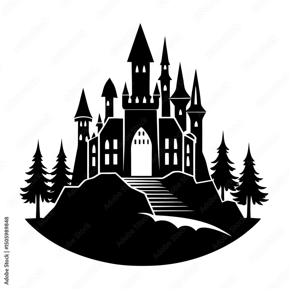 Fototapeta premium Castle Silhouette vector
