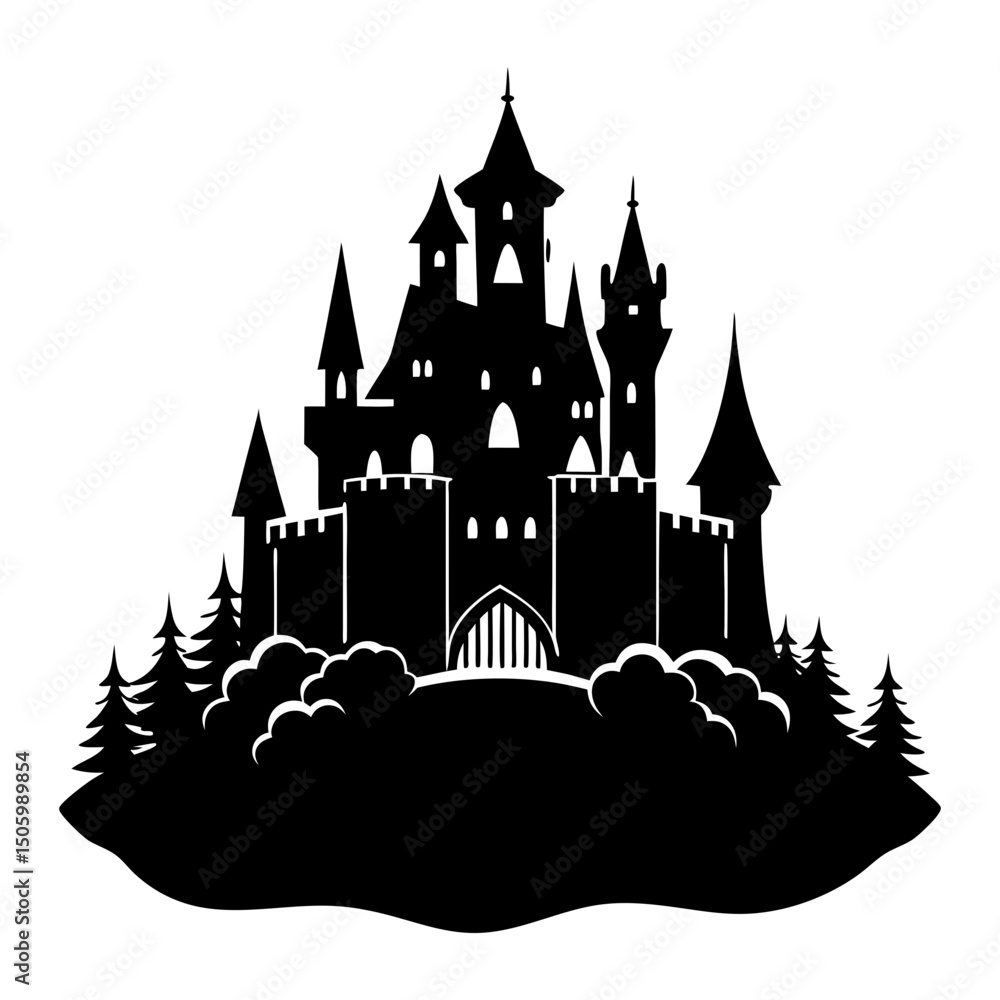 Obraz premium Castle Silhouette vector