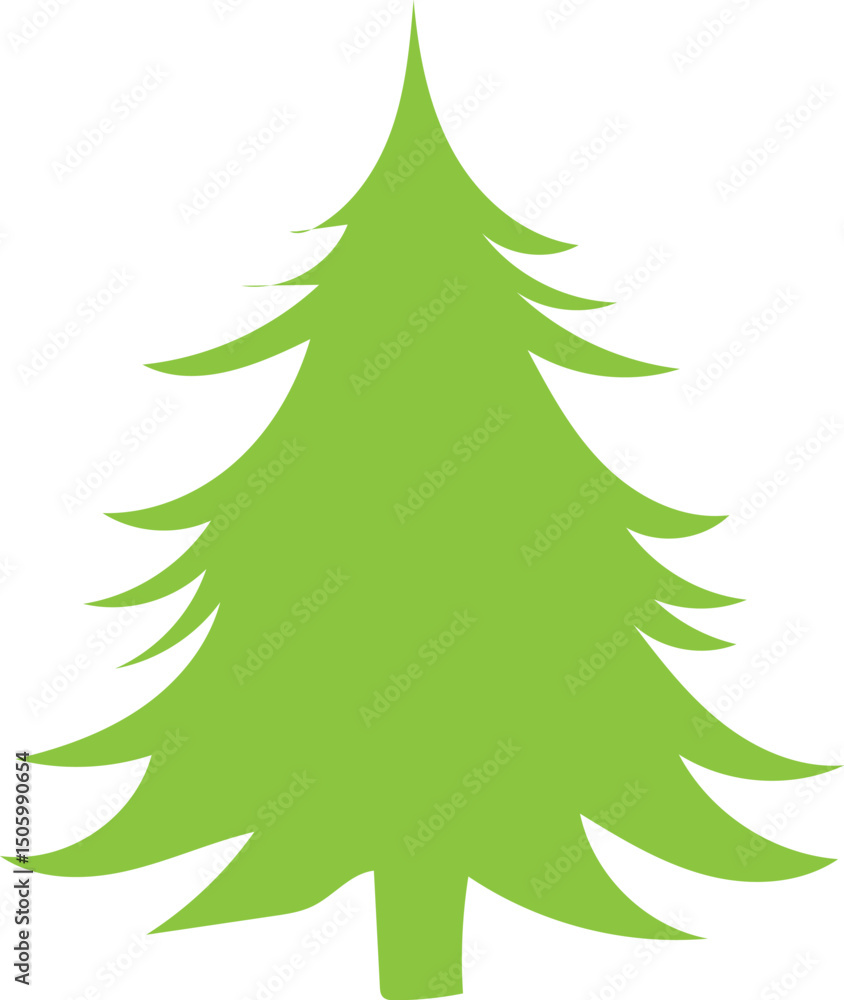 Green vector Christmas tree illustration with festive holiday season decoration Green vector Christmas tree illustration with festive holiday season decoration
