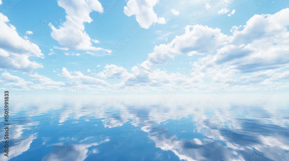Fototapeta premium Clouds reflected in tranquil sea