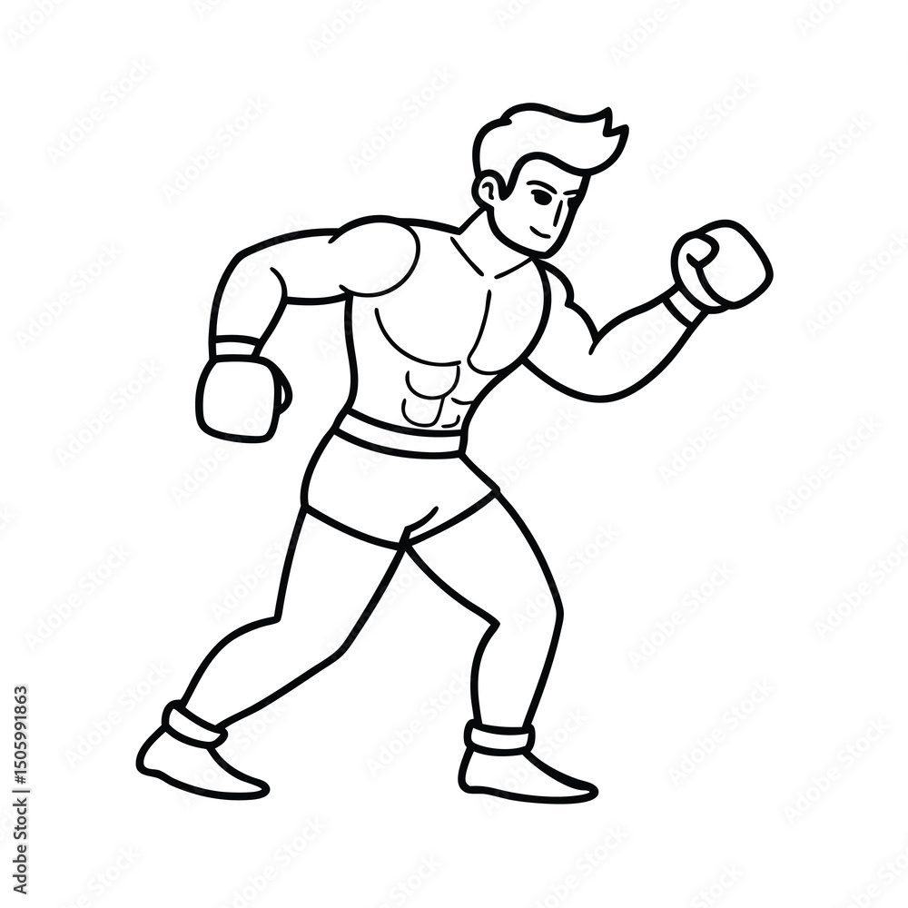 a boxing coloring page line art a boxing coloring page line art