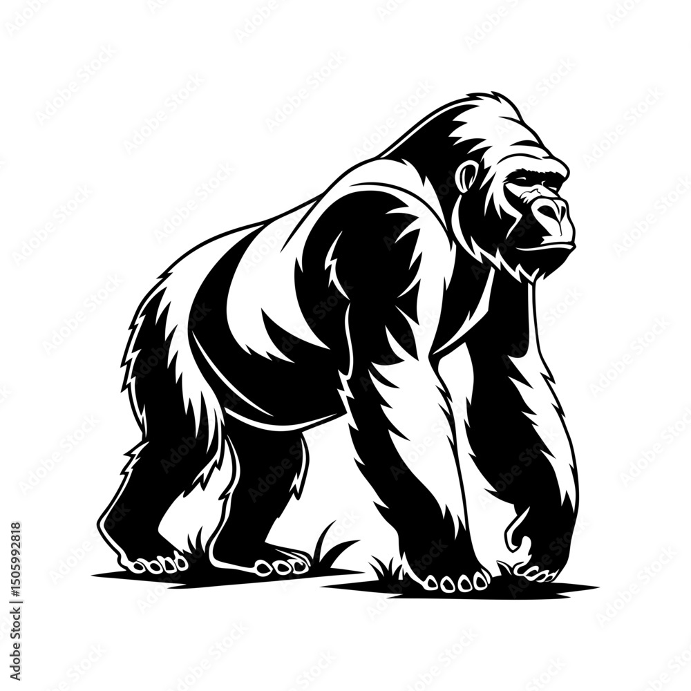 Obraz premium Bear vector art silhouette